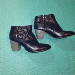 Navy Blue Sparkle Ankle Boots 8